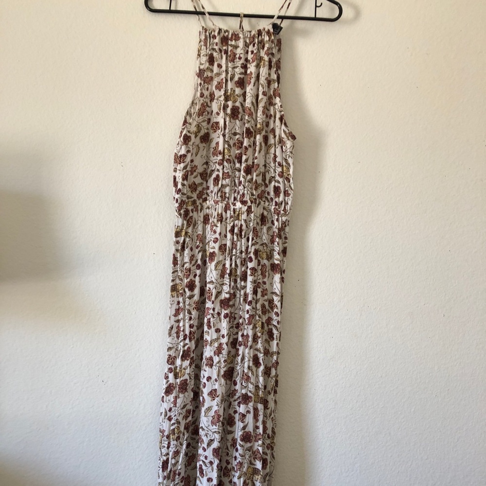 autumn leaves patterned long maxi dress